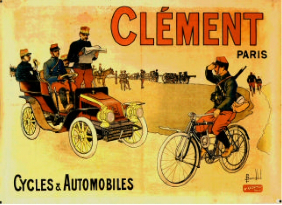1903_poster_Advertising_Clement_Cycles_and_Automobiles._(Musee_Automobile_de_Reims)