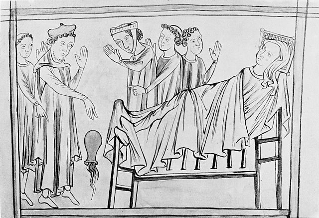 640px-Anglo-Norman_physician_and_patient._Wellcome_M0003355